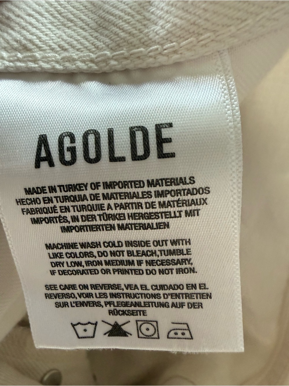 AGOLDE Lana Mid Rise Full Length Straight Leg Jean Drum Off White Denim Women 30 - Picture 10 of 11